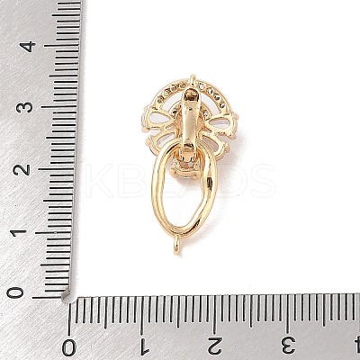 Brass Micro Pave Cubic Zirconia Twister Clasps KK-B100-069G-1