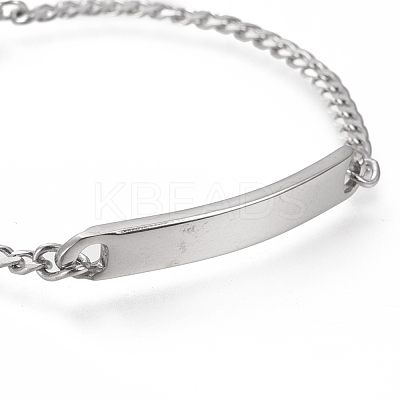 Tarnish Resistant 304 Stainless Steel ID Bracelets BJEW-I288-02P-1
