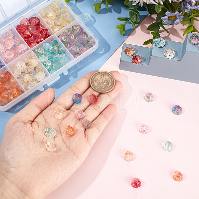 160Pcs 8 Colors Two Tone Transparent Spray Painted Glass Beads GLAA-PH0002-40-1