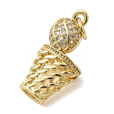 Brass Micro Pave Cubic Zirconia Pendants KK-H092-09B-G-1