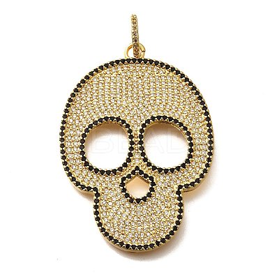 Brass Micro Pave Cubic Zirconia Pendants KK-U055-08G-02-1