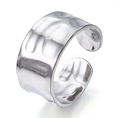Non-Tarnish 304 Stainless Steel Wide Open Cuff Ring for Women LS-RJEW-N040-09-1