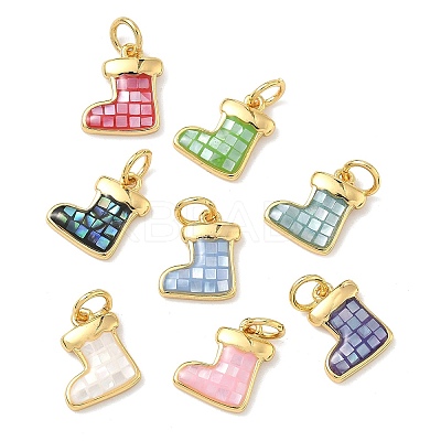 Brass Enamel Pendants KK-H534-07G-1