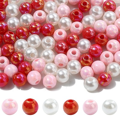 90Pcs 3 Colors Opaque Acrylic Beads MACR-YW0003-1