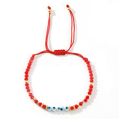 Bohemian Glass & Brass Beads Braided Bead Bracelets for Women BJ5189-1-1