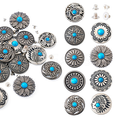 9 Style Alloy Decorative Rivets BUTT-SW0001-04C-1
