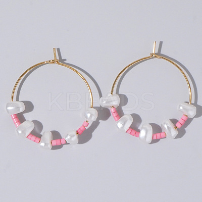Mixed Rice Bead Vintage Imitation Pearl Earrings for Sophisticated Style DH7154-6-1