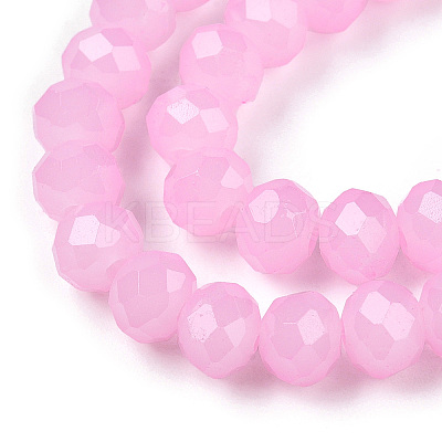 Baking Paint Imitation Jade Glass Bead Strands DGLA-A034-J8MM-A44-1