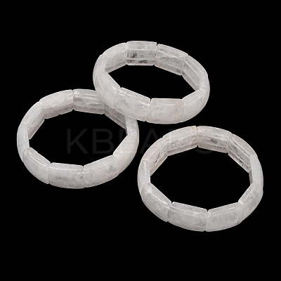 Rectangle Natural Quartz Crystal Beaded Stretch Bracelets for Women Men GG-CBA9ACE-C06-1