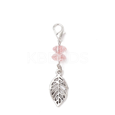 4Pcs Crackle Glass Beads Pendant Decorations HJEW-JM04133-1