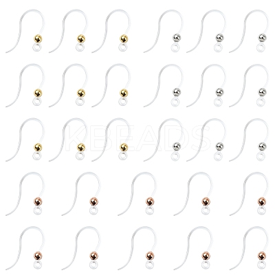 10Pcs Transparent Resin Earring Hooks FIND-YW0006-98G-1