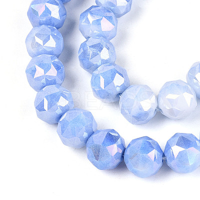 Anti-Tarnish Electroplate Glass Beads Strands X-GLAA-N010-10mm-08-1
