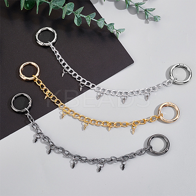 6Pcs 3 Colors Aluminium Chains Boot Strap Chains HJEW-GA00030-1