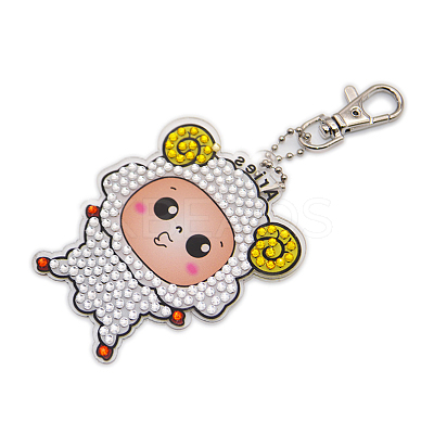DIY Constellations Pattern Cartoon Keychain Diamond Painting Kits ZODI-PW0001-107A-1