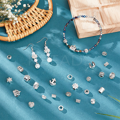 167Pcs 20 Style Tibetan Style Alloy European Beads TIBEB-NB0001-32-1