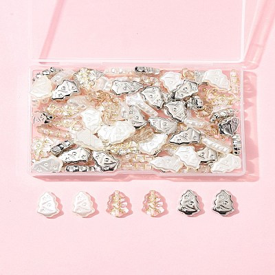 DIY Christmas Tree Acrylic & ABS Plastic Imitation Pearl & CCB Plastic Beads Jewelry Making Findings Kits DIY-FS0007-80-1