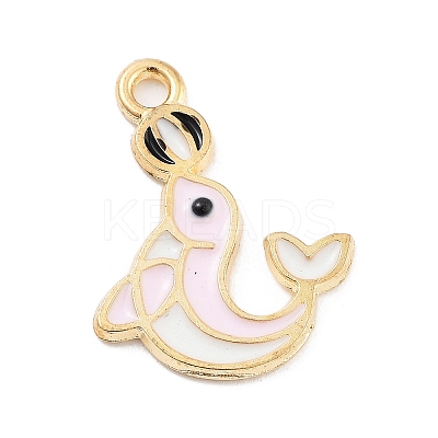 Light Gold Plated Alloy Enamel Pendants ENAM-M219-11KCG-02-1