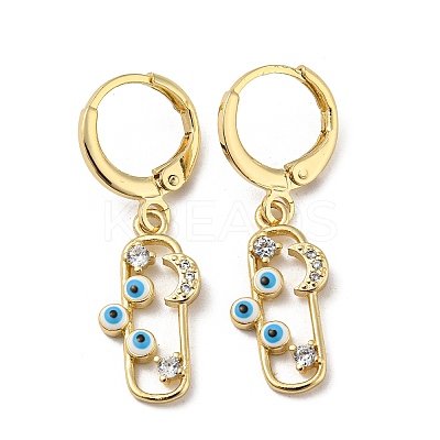Real 18K Gold Plated Brass Dangle Leverback Earrings EJEW-A033-23G-04-1