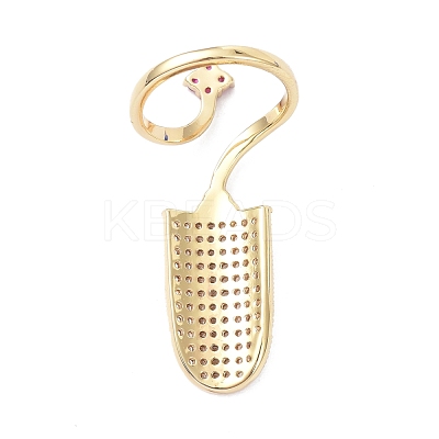 Brass Micro Pave Cubic Zirconia Fingernail Rings RJEW-D115-08G-1