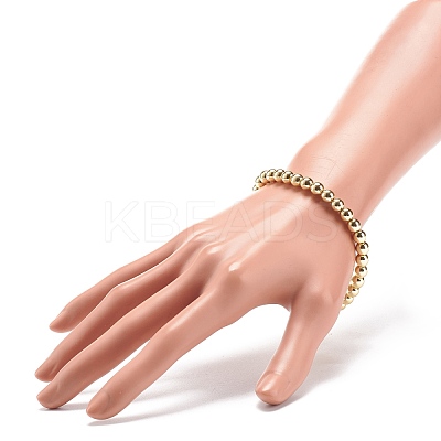 Synthetic Hematite Round Beaded Stretch Bracelet BJEW-JB08582-01-1
