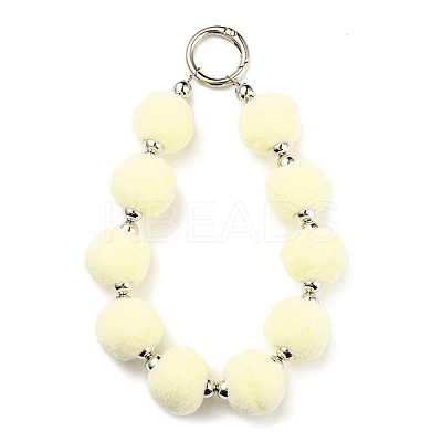 Phone Lanyard Universal Plush Ball Wrist Lanyard LS-HJEW-Q011-01D-P-1