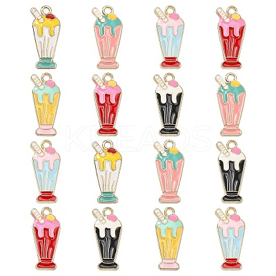 40Pcs 8 Styles Alloy Enamel Pendants ENAM-CJ0003-15-1
