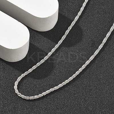 Brass Sterling Silver Chains Necklaces for Women NJEW-D302-25P-1