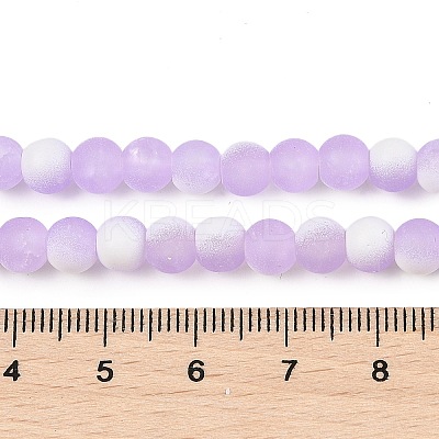 Frosted Crackle Glass Beads Strands GLAA-U001-8mm-M04-1