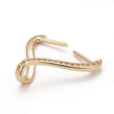 Rack Plating Brass Micro Pave Cubic Zirconia Ice Pick Pinch Bails KK-B056-01KCG-1