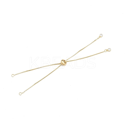 Brass Box Chains Slider Bracelet Making with Clear Cubic Zirconia Tiny Charms BJEW-N021-01-1