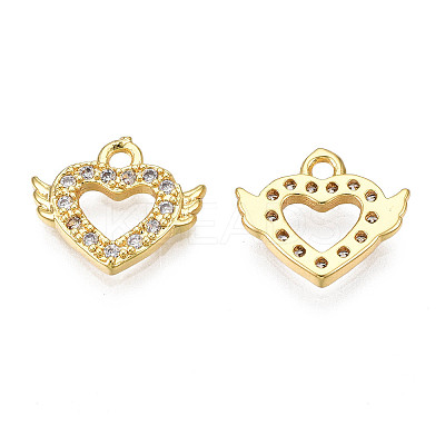Brass Micro Pave Cubic Zirconia Charms KK-N231-245-1