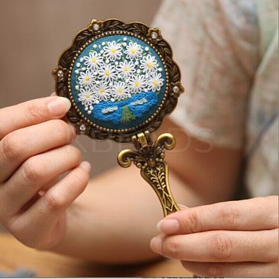 DIY Foldable Handheld Mirror Embroidery Starter Kit SENE-PW0003-056A-1
