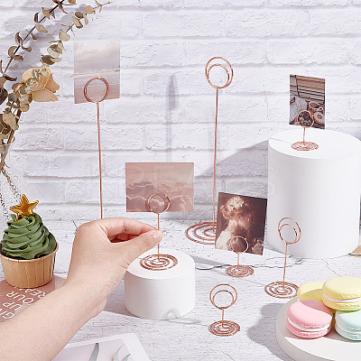 24Pcs 3 Styles Alloy Spiral Round Name Card Holder AJEW-GA0005-89RG-1