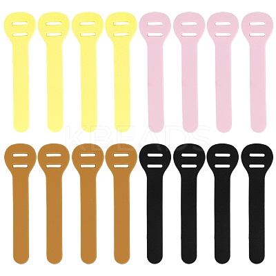 24Pcs 4 Colors PVC Zipper Pull Tabs PVC-GF0001-02A-02-1