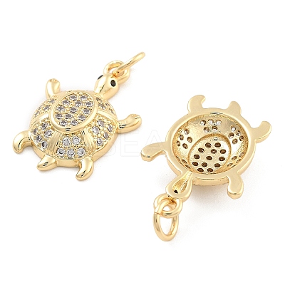 Brass Pave Clear Cubic Zirconia Pendants KK-U009-12L-G-1