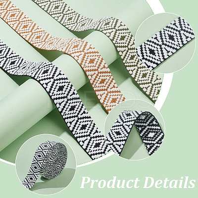 15 Yards 3 Colors Ethnic Style Cotton Ribbon OCOR-WR0001-21-1
