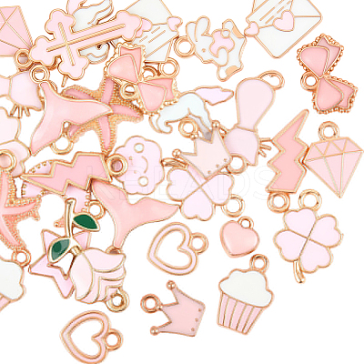 40Pcs 20 Styles Alloy Enamel Pendants ENAM-SC0010-01-1