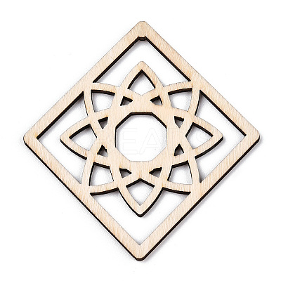 Unfinished Natural Poplar Wood Big Pendants WOOD-TAC0012-14-1