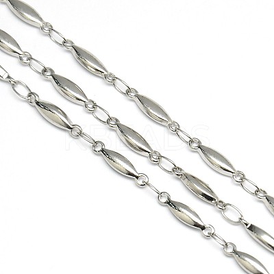 Tarnish Resistant 304 Stainless Steel Decorative Rice Link Chains STAS-M032-33P-1