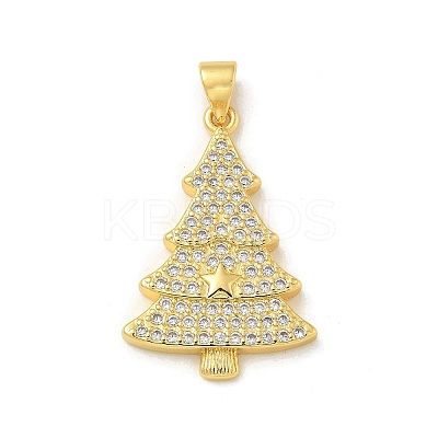Brass Micro Pave Cubic Zirconia Pendants KK-U044-02G-01-1