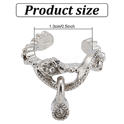 8Pcs 2 Colors Clear Cubic Zirconia Teardrop Charms Cuff Earrings EJEW-AN0001-29-1