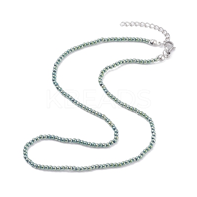 Round Glass Beaded Necklace for Women NJEW-JN03821-03-1