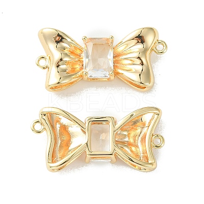Brass Pave Cubic Zirconia Connector Charms KK-L208-01G-03-1