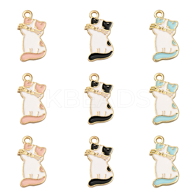 30Pcs 3 Colors Alloy Enamel Pendants PALLOY-CJ0002-04-1