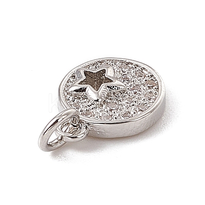 Brass Micro Pave Cubic Zirconia Charms ZIRC-F132-91P-1
