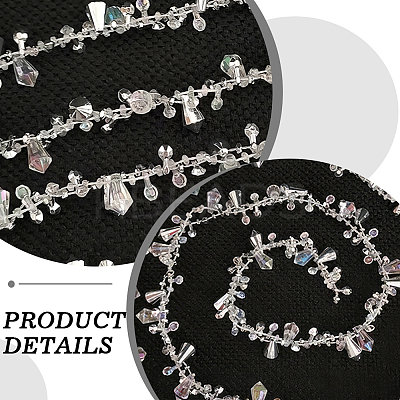 1 Roll Handmade Resin Teardrop Beaded Chains DIY-CN0003-52A-1