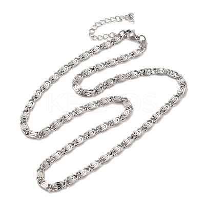 304 Stainless Steel Lumachina Chain Necklaces NJEW-C060-01B-P-1