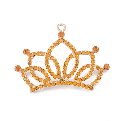 Crown Golden Plated Alloy Rhinestone Big Pendants RB-J548-01G-A-1