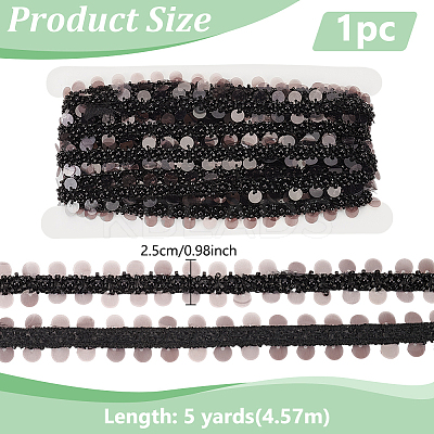 5 Yards Paillette with Glass Seed Bead Ribbons OCOR-BC0007-67A-1
