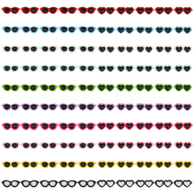 100Pcs 20 Colors Opaque Resin Cabochons RESI-GL0001-05-1